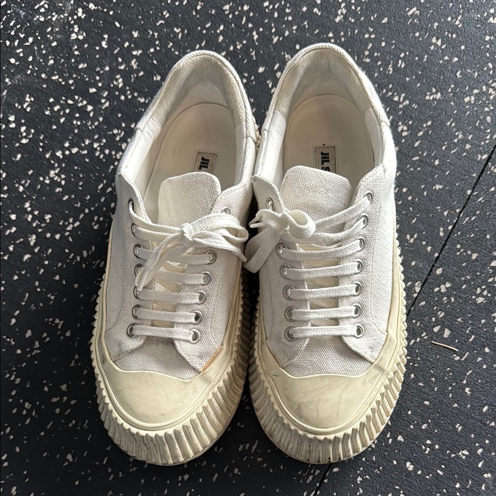 jil sander White Canvas Sneakers